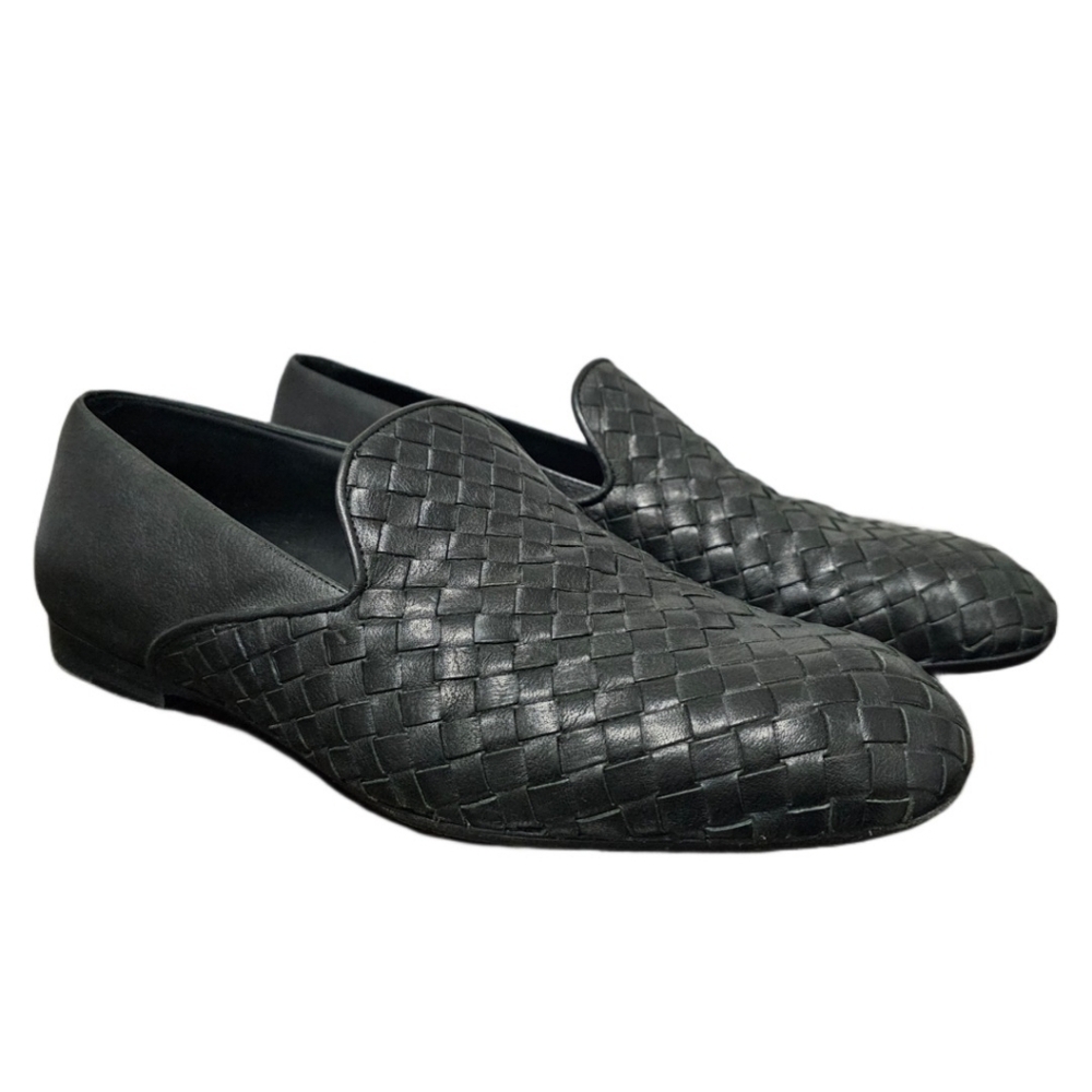 **SOLD** BOTTEGA VENETA Intrecciato Napa Front Leather Woven Loafers - Picture 1 of 11